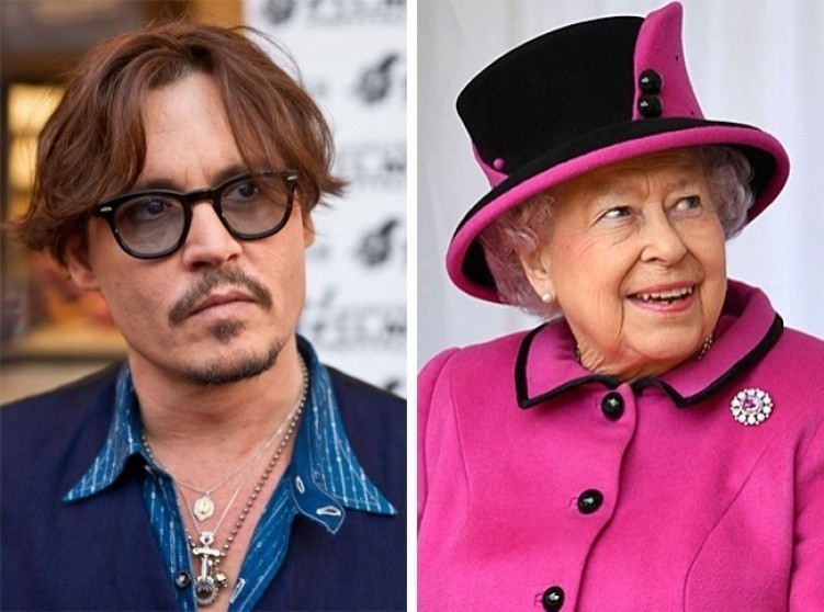 Jonni Depp hamda qirolicha Yelizaveta II