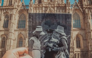 Qiziqarli fotosuratlar: Bakuda yashovchi kishi eski suratlarni zamonaviy ko’rinishlari bilan birlashtirmoqda