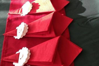 Yangi yil dasturxoni uchun salfetka bezatish usuli