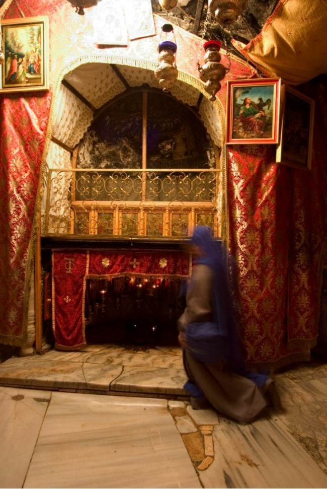 Iso Rojdestvosi bazilikasi va ziyoratchilarning so'qmoqlari, Vefleem, Isroil. 2012 yildan buyon havf ostida. 