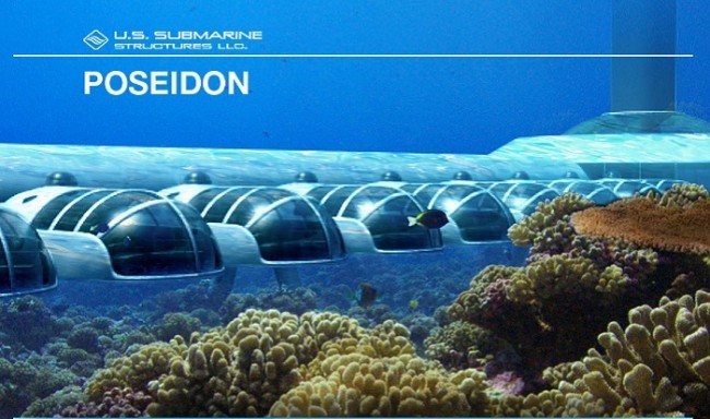 Poseidon Undersea Resort – suv osti xonalar bilan mehmonxona.